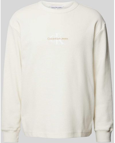 Calvin Klein Longsleeve mit Label-Stitching - Weiß