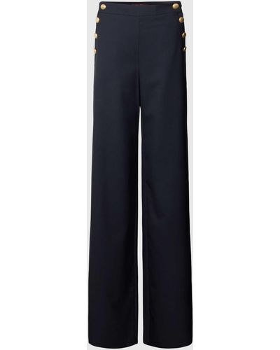 Max Mara Studio Bootcut Broek Met Sierknopen - Blauw