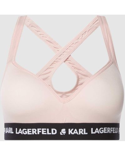 Karl Lagerfeld Bustier Van Een Mix Van Lyocell En Elastaan - Gewatteerd - Wit