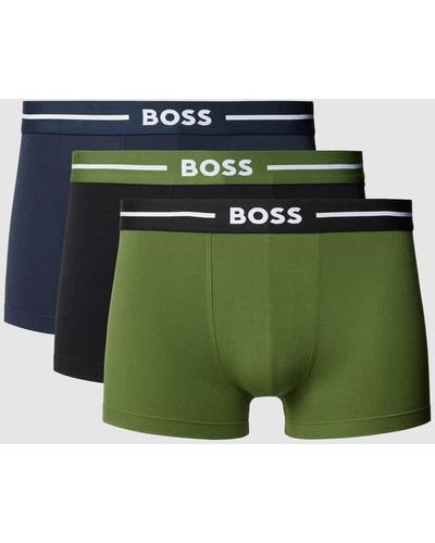 BOSS Boxershorts mit elastischem Label-Bund Modell 'Bold' im 3er-Pack - Grün