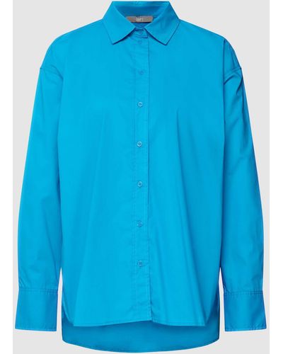 Jake*s Hemdbluse mit durchgehender Knopfleiste - Blau