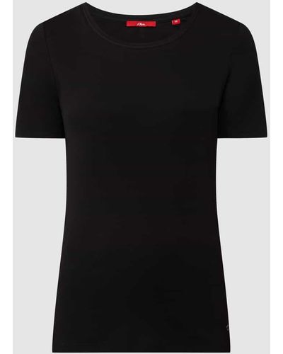 s.Oliver RED LABEL T-Shirt aus Baumwolle - Schwarz