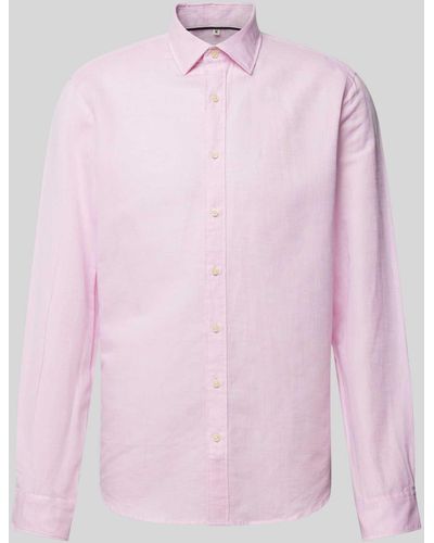 Jake*s Slim Fit Zakelijk Overhemd Met Kentkraag - Roze