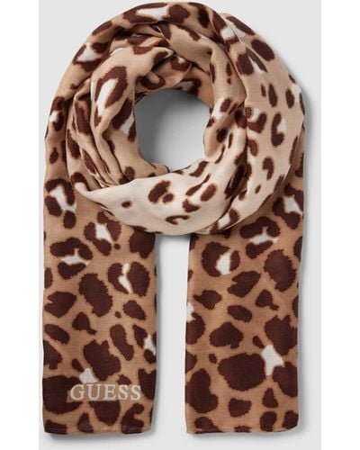 Guess Sjaal Met Dierenprint - Bruin