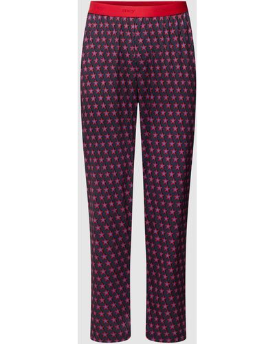 Mey Pyjama-Hose mit Allover-Muster Modell 'STAR' - Rot