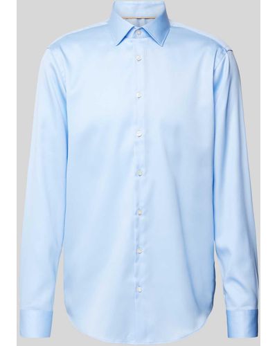 Jake*s Regular Fit Business-Hemd mit Kentkragen - Blau