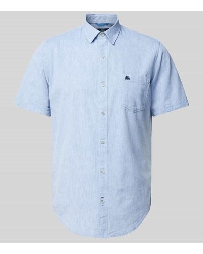 Lerros Freizeithemd mit Label-Stitching - Blau