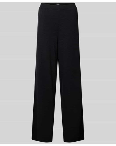 BOSS Regular Fit Pyjama-Hose mit Strukturmuster Modell 'Blair' - Schwarz