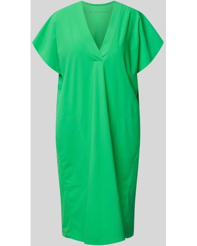RAFFAELLO ROSSI Knielanges Kleid mit V-Ausschnitt Modell 'JOYCE' - Grün