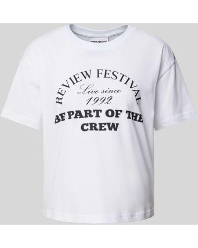 Review T-Shirt mit Statement-Print - Grau