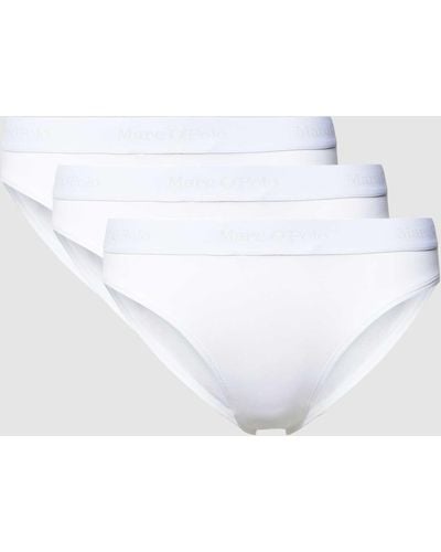 Marc O' Polo Slip mit elastischem Logo-Bund im 3er-Pack - Weiß