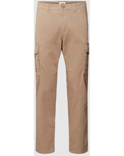 Solid Regular Fit Cargohose mit Cargotaschen Modell 'JIMMY' - Natur