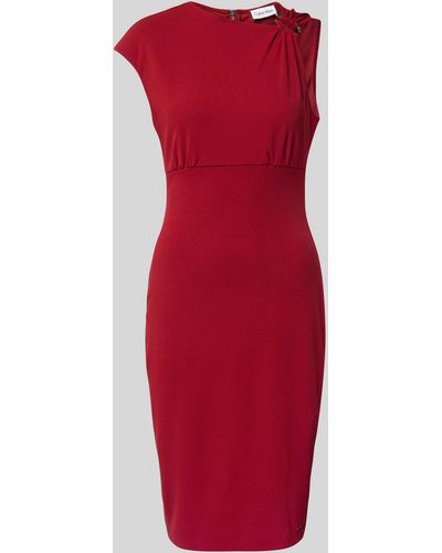 Calvin Klein Knielanges Kleid mit Applikation Modell 'SCUBA' - Rot