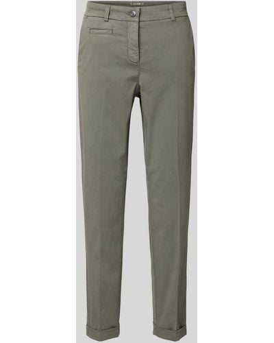 Cambio Slim Fit Hose mit Knopfverschluss Modell 'STELLA' - Grau