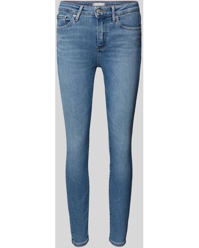 Tommy Hilfiger Skinny Fit Jeans Met Labeldetail - Blauw