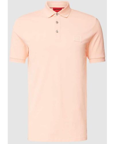 HUGO Poloshirt mit Label-Patch Modell 'Dereso' - Pink