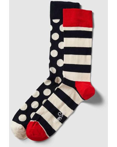 Happy Socks Socken mit Allover-Muster im 2er-Pack Modell 'Classic Big Dot' - Rot