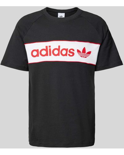 adidas Originals T-Shirt mit Label-Print - Schwarz
