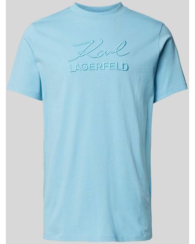 Karl Lagerfeld T-shirt Met Labelopschrift - Blauw