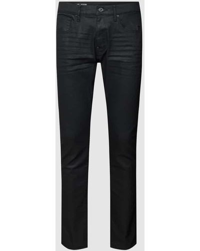 G-Star RAW Jeans mit Label-Patch aus Leder Modell 'REVEND' - Schwarz
