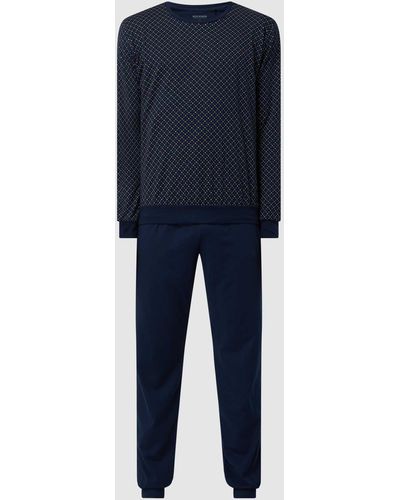 Schiesser Pyjama Van Katoen - Blauw