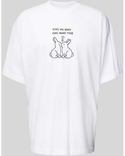 Vetements Oversized T-Shirt mit Statement-Print - Weiß