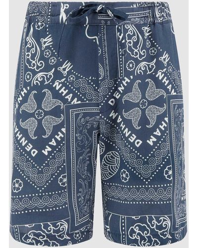 Denham Shorts aus Lyocell - Blau