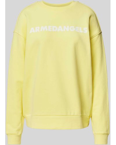ARMEDANGELS Sweatshirt Met Labelprint - Geel