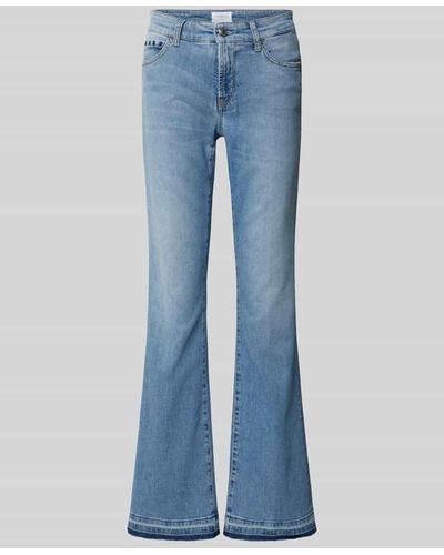 Cambio Flared Jeans mit Ziersteinbesatz Modell 'PARIS' - Blau