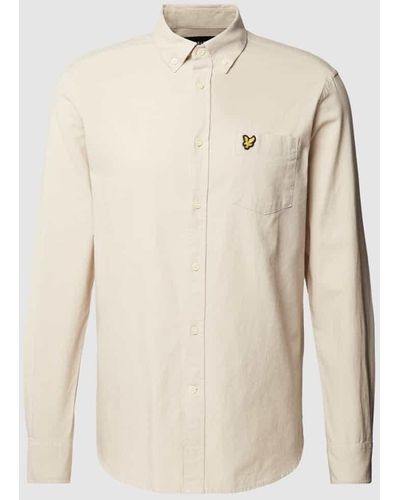 Lyle & Scott Slim Fit Freizeithemd mit Button-Down-Kragen - Natur