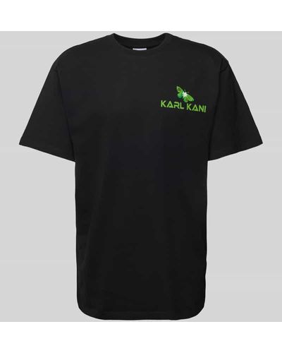Karlkani T-Shirt mit Label-Print Modell 'Signature' - Schwarz