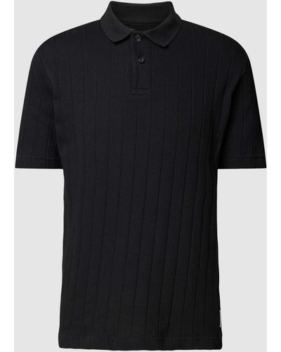 Marc O' Polo Regular Fit Poloshirt Met Korte Knoopsluiting - Zwart
