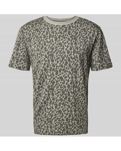 JOOP! Jeans T-Shirt mit Animal-Print Modell 'Curtis' - Grau