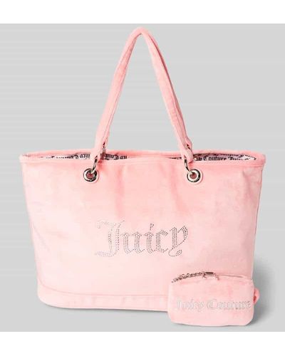 Juicy Couture Shopper mit Ziersteinbesatz Modell 'KIMBERLY' - Pink