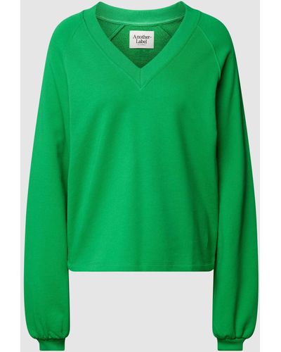 Another Label Sweatshirt Met V-hals - Groen