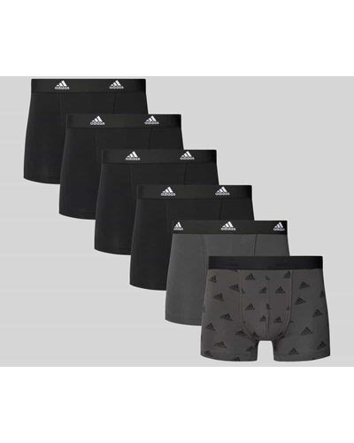 adidas Trunks mit elastischem Logo-Bund im 6er-Pack - Schwarz
