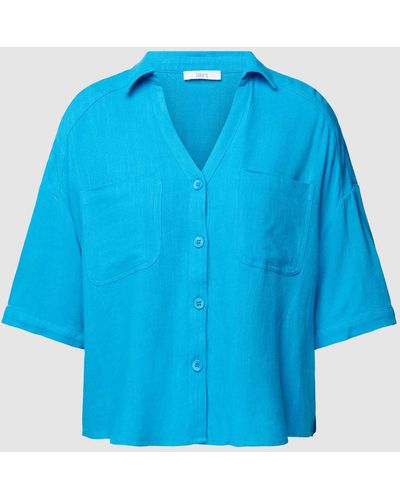Jake*s Hemdbluse mit Brusttaschen - Blau