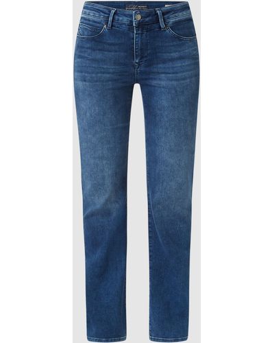Mavi Straight Leg High Rise Jeans mit Stretch-Anteil Modell 'Kendra' - Blau