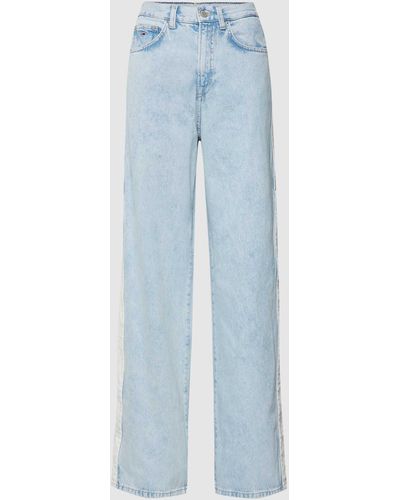 Tommy Hilfiger Loose Fit Jeans mit Label-Patch Modell 'CLAIRE' - Blau