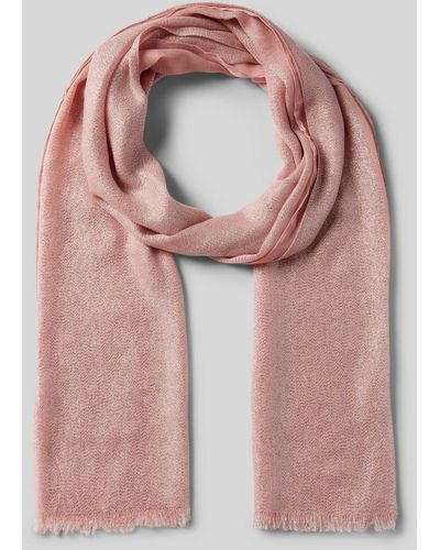 S.oliver Schal aus Effektgarn mit Fransen - Pink