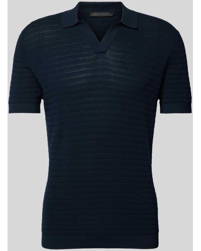 DRYKORN Regular Fit Poloshirt mit V-Ausschnitt Modell 'Braian' - Blau