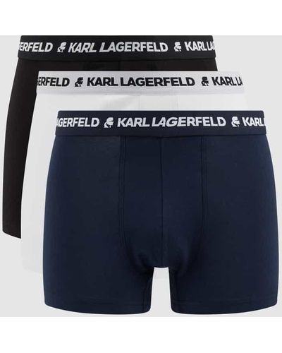 Karl Lagerfeld Trunks in unifarbenem Design im 3er-Pack - Blau