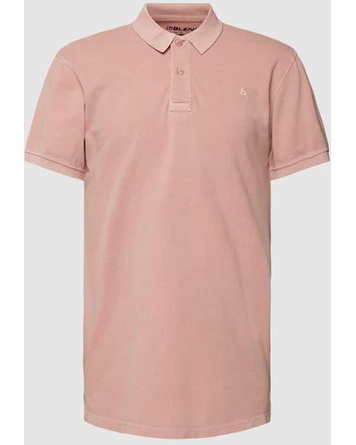 Blend Poloshirt mit Logo-Stitching Modell 'WASHER' - Pink