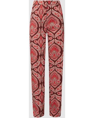 Mango Hose mit Ornament-Muster - Rot