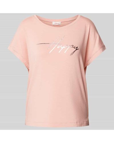 S.oliver T-Shirt mit Motiv-Print - Pink