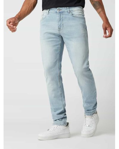 Review Slim Fit Jeans mit Stretch-Anteil - Blau