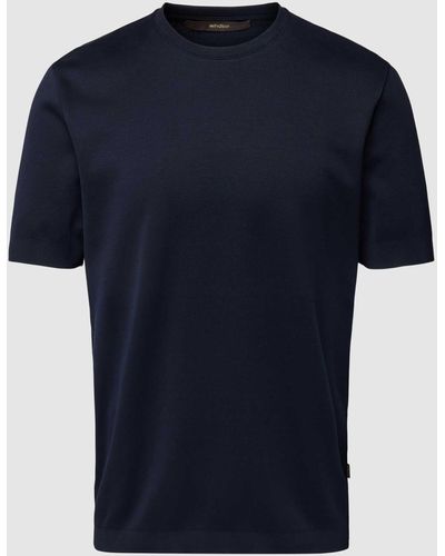 Windsor. T-Shirt im unifarbenen Design Modell 'Floro' - Blau