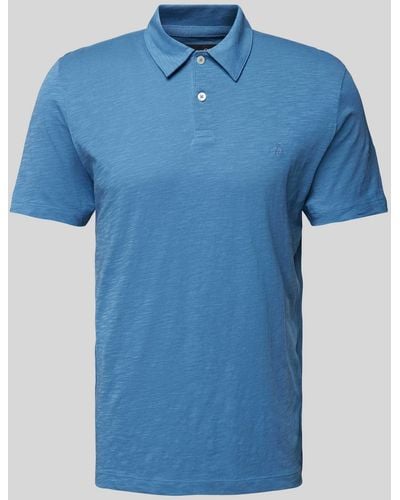 Marc O' Polo Shaped Fit Poloshirt Met Labelstitching - Blauw