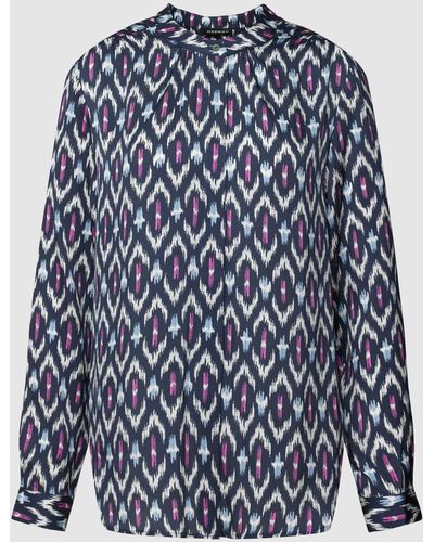 Repeat Cashmere Blouse Met All-over Motief - Blauw