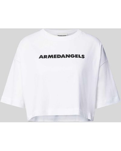 ARMEDANGELS Kort T-shirt Met Labelprint - Wit